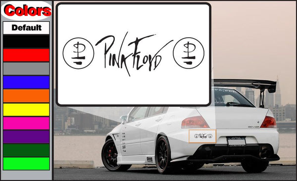 Black double logo text decal with two dollar-sign icons and stylized lettering
