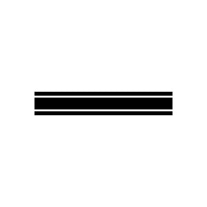 Black horizontal pinstripe vinyl decal with three parallel lines