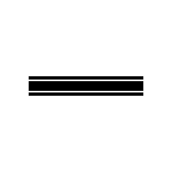 Black horizontal pinstripe vinyl decal with three parallel lines