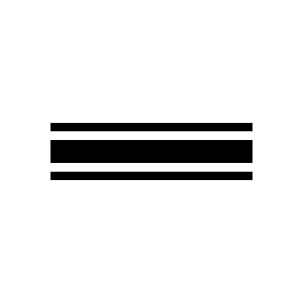 Car window pinstripe vinyl decal with three black horizontal stripes