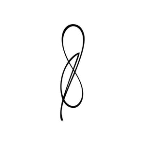 Infinity-shaped pinstripe vinyl decal sticker, black line