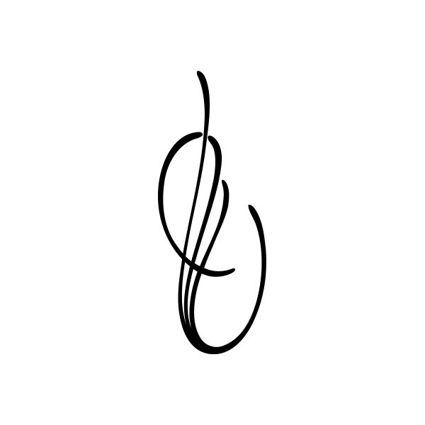 Black curvy pinstripe swirl vinyl decal with three looping line elements