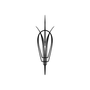 Pinstripe car window vinyl decal sticker, black outline bulb design