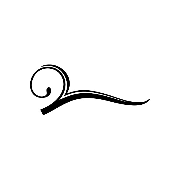 Swirl pinstripe vinyl decal sticker in black