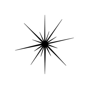 Pinstripe starburst car window vinyl decal, black radiating lines