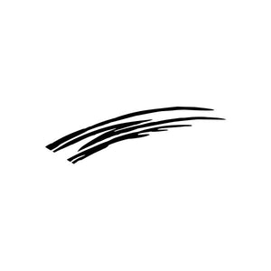 Car window pinstripe vinyl decal with three black curved line stripes