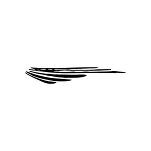 Black pinstripe vinyl decal sticker with sweeping layered lines