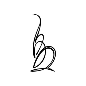 Black cursive pinstripe letter B window vinyl decal sticker
