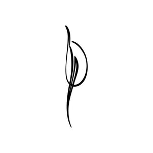 Car window vinyl decal with black curved pinstripe line design