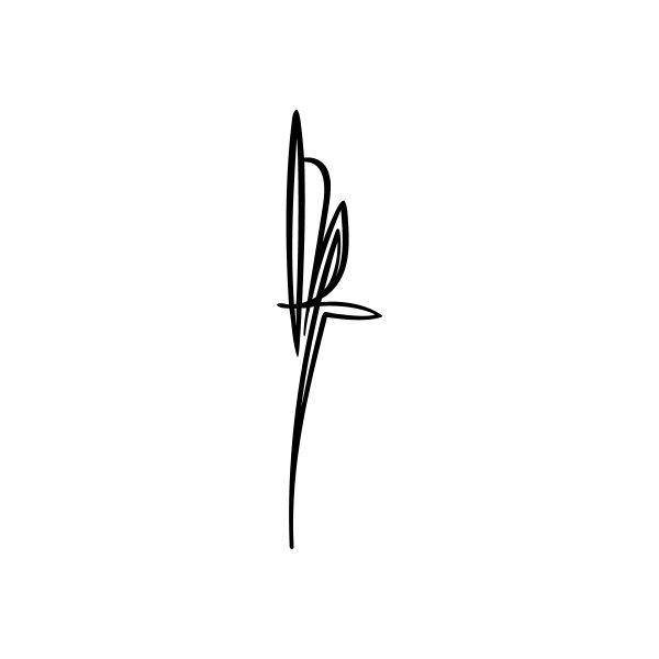 Minimalist black leaf line car window decal sticker