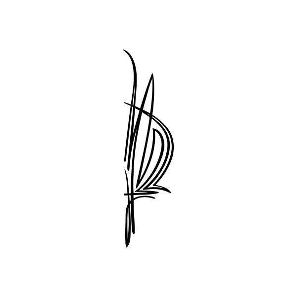 Black pinstripe-style vinyl decal with curved line design