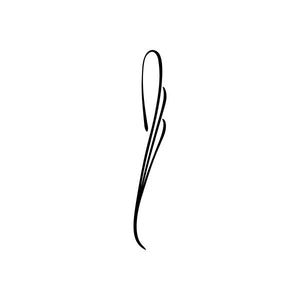 Car window vinyl decal with black curved pinstripe swoosh