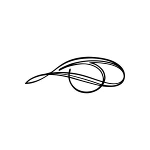 Black pinstripe car window vinyl decal sticker with looping curved lines