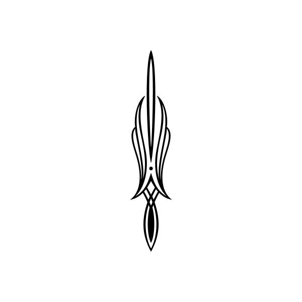 Black pinstripe fleur-de-lis car window vinyl decal sticker design