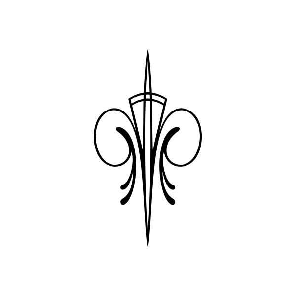 Fleur-de-lis window vinyl decal, black