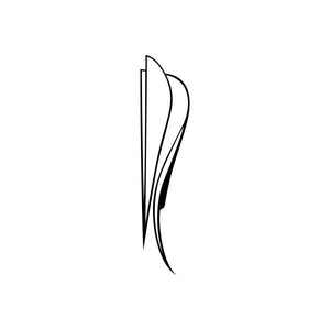 Curved pinstripe window vinyl decal with thin black swoosh lines