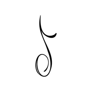 Curly swirl line window vinyl decal, black