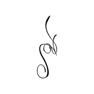 Black cursive vinyl window decal sticker with flowing letter On and swirls