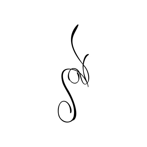 Black cursive vinyl window decal sticker with flowing letter On and swirls