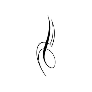 Black pinstripe swirl vinyl decal sticker for car windows