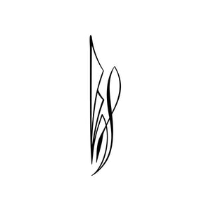 Pinstripe window vinyl decal sticker with black swoosh lines