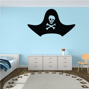 Pirate hat decal with skull and crossbones