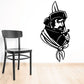Pirate wall decal with sword, black and white vinyl sticker