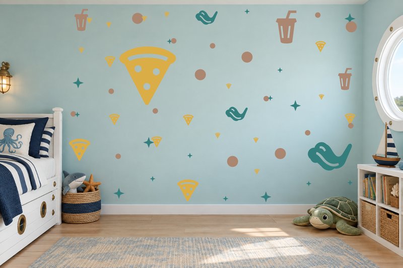 Pizza, Wings & Soda Wall Decal Kit