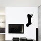 Plain stocking decal in black, single boot sock silhouette