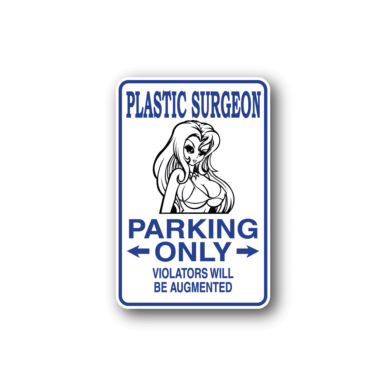 Image of Plastic Surgeon Parking Only Sticker