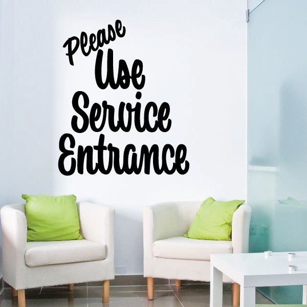 Image of Please Use Service Entrance Wall Decal - Vinyl Decal - Car Decal - Business Sign - MC749