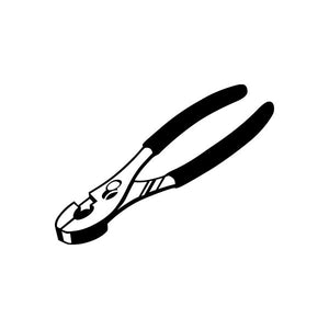 Pliers tool decal sticker with black outline pliers illustration