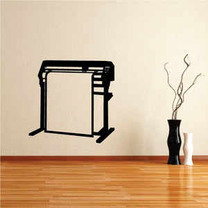 Black abstract rectangular window frame wall decal with small panel details