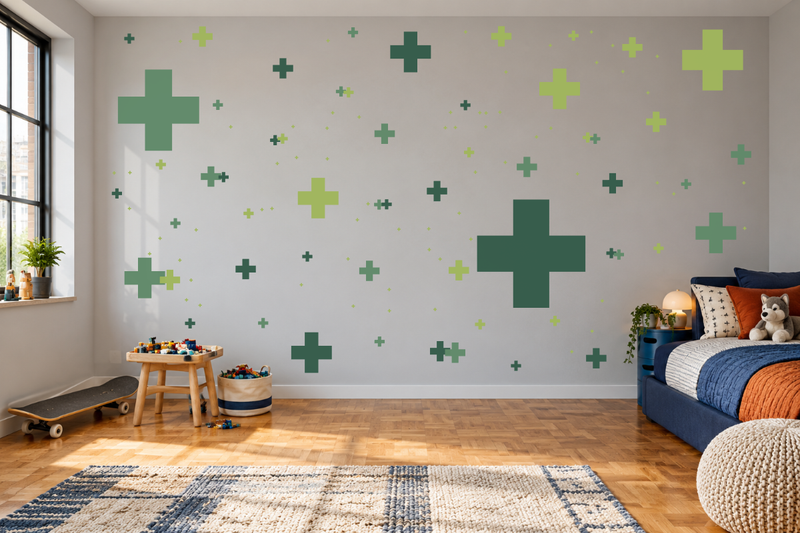 Plus Sign Pop Wall Decal Kit