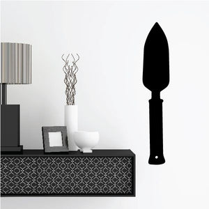 Pointed hand shovel wall decal, black pointed spade silhouette on wall
