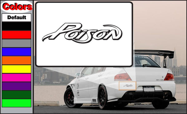 Poison band decal with stylized Poison logo