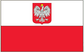 Poland flag sticker with red and white stripes and crowned eagle coat of arms