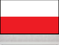 Poland flag sticker with white top and red bottom horizontal bands