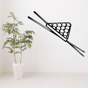 Pool cues and ball rack wall decal with multicolor balls
