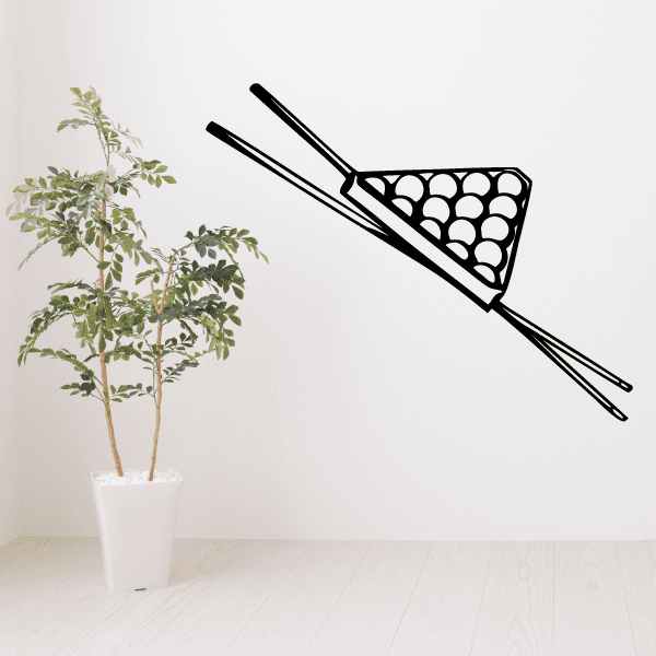 Pool cues and ball rack wall decal with multicolor balls