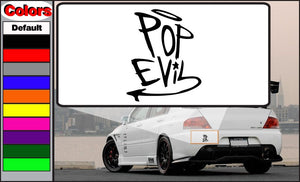 Black Pop Evil vinyl decal with stylized 'POP EVIL' lettering