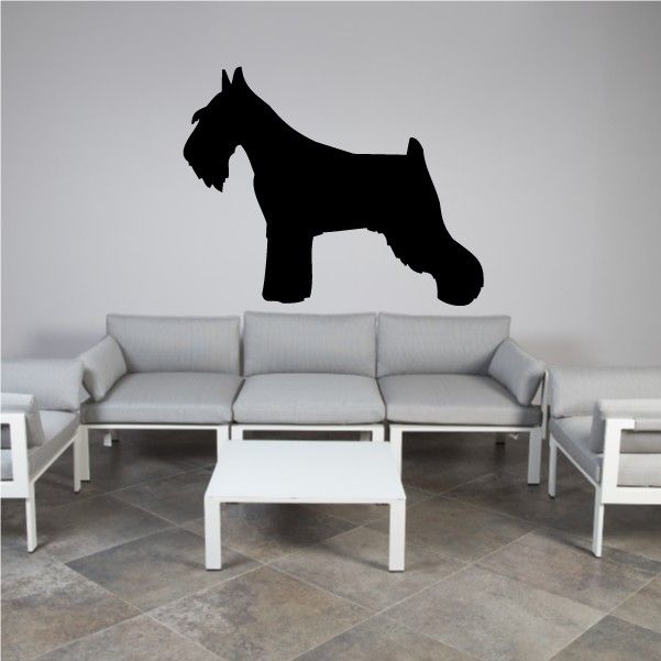 Schnauzer dog decal in black silhouette