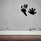 Black paw print wall decal with two footprints