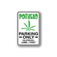 Pothead Parking Only wall decal sticker with green cannabis leaf and arrows