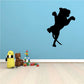Black pouncing tiger wall decal silhouette