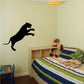 Black pouncing tiger wall decal silhouette