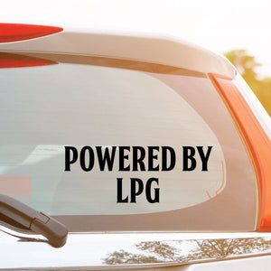 Powered by LPG decal, bold black 'POWERED BY LPG' text