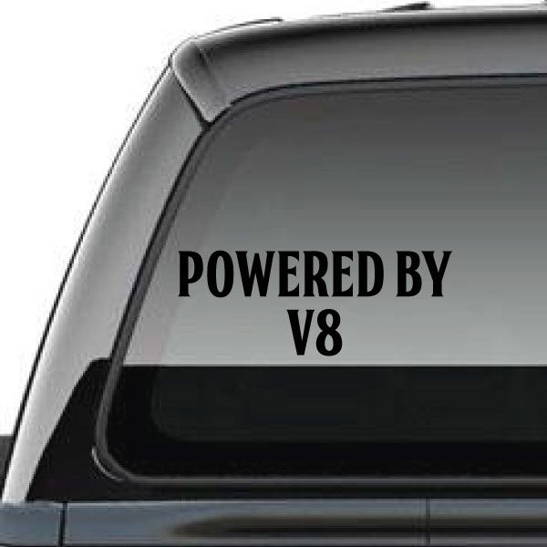 Image of Powered By v8 Decal