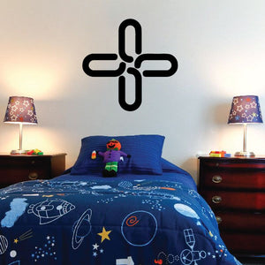 Prayer chain cross wall decal in bold black outline