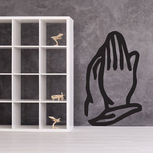 Black praying hands decal sticker